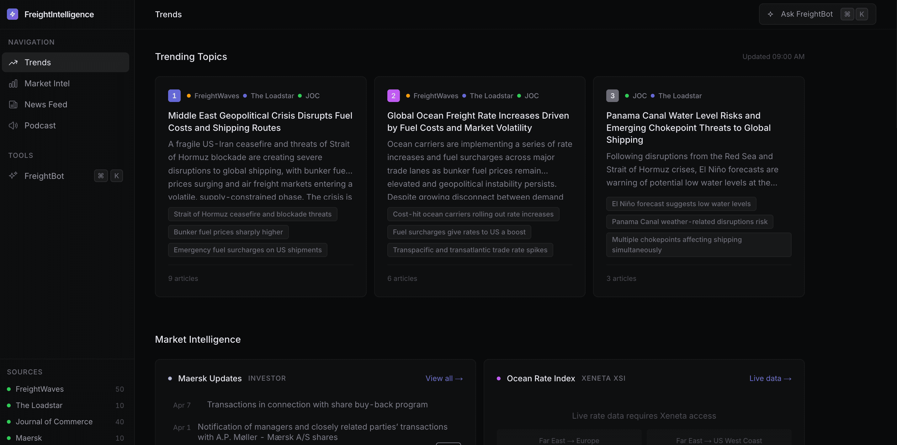 Freight Intelligence preview
